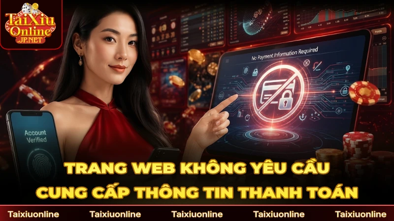 Trang web không yêu cầu người dùng cung cấp thông tin thanh toán